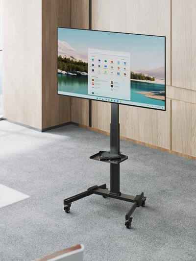 Mbajtëse TV Gembird, për 32-55", me lartësi që rregullohet, me rrota, e zezë