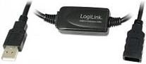 Kабел продолжувач USB LogiLink UA0146, USB 2.0, 20 m, црн