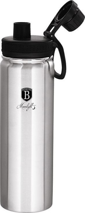 Shishe sportive BerlingerHaus Moonlight Edition, çelik inox 18/10, 0.72L, argjendi