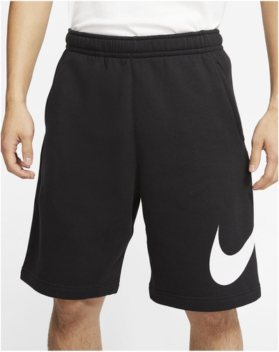 Pantallona të shkurtra Nike Sportswear Club Graphic, fleece, të zeza bardhë