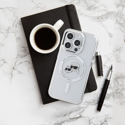 Futrollë Karl Lagerfeld KLHMP16LHLSCHH, për iPhone 16 Pro 6.3", MagSafe, e bardhë