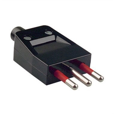 Spinë mashkullore Bachmann 910.174, 10A 250V, standard italian, e zezë