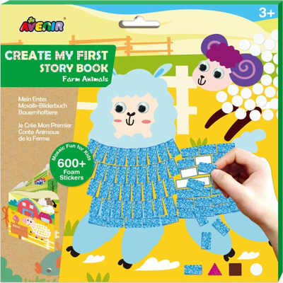 Set mozaikësh për kalamoj Fat Brain Toys Mosaic Junior Kafshët e fermës, punime me dorë, mosha 3 7 vjeç, shumëngjyrësh