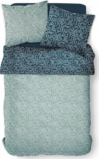 Set jorgani pambuk Cotton Reversible Bedding Plants, 220 x 240 cm, 100% pambuk, blu