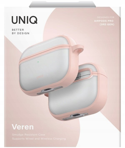 Mbulesë UNIQ Veren për AirPods Pro 3, silikoni, transparente, rozë Pink Haze
