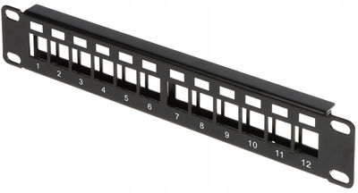 Patch panel Delta PP10-12K, rack 10", 12 porta, i zi