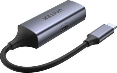 Adapter USB-C në Ethernet Unitek U1323A, Gigabit, Power Delivery 100W, gri metal