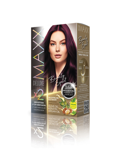 Ngjyrë për flokë Maxx Deluxe B.Expert, 3.66 Aubergine Red, 50ml