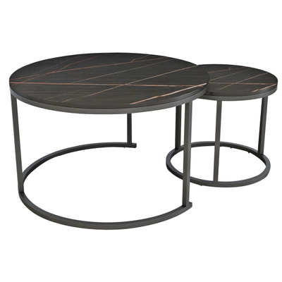 Set 2 tavolina për kafe (HM8763.13), zezë