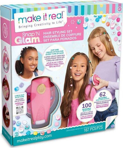 Set lodër Make It Real Snap 'n Glam, për rregullim flokësh, shumëngjyrësh
