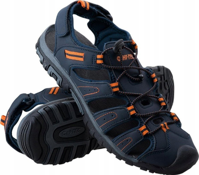 Sandale për burra HI-TEC TIORE, për trekking, nr 42, blu e errët me portokalli