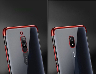 Kapak telefoni Hurtel Clear Color për Xiaomi Redmi 8A, gome TPU, kornizë metalike blu
