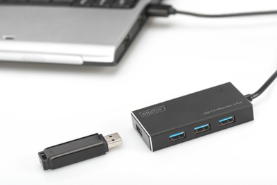 Hub USB Digitus Office USB 3.0, 4 porta, argjendtë