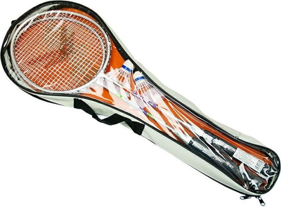 Set badminton Allright 30, 2 raketa, 2 shatërvane, portokalli