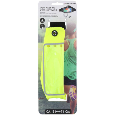 Çantë beli sportive Dunlop Waterproof, për telefon, kundër ujit, e verdhë neon