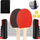 Set pingpongu LeanToys, rrjetë teleskopike 1.7 m, 2 paleta 3 topa, i zi kuq
