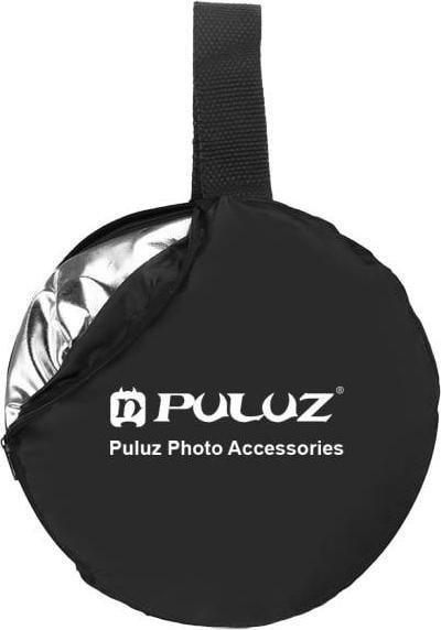 Reflektor fotografik Puluz 30cm, panel argjendtë dhe i artë, me këllëf