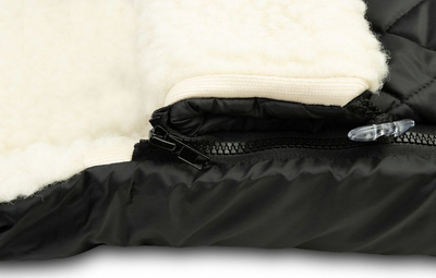 Qese gjumi për karrocë Sensillo Quilted Wool, lesh, 95x40cm, e zezë