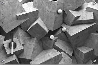 Tabelë magnetike xhami Zeller Cubes, me marker dhe magnetë, e bardhë