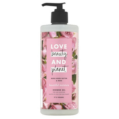 Xhel për dush Love Beauty and Planet Rose Oil & Muru Muru Butter, 500 ml