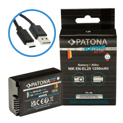 Bateri PATONA Platinum me hyrje USB-C për Nikon EN-EL25
