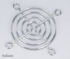 Grilë mbrojtëse ventilatori Akasa MG-08, 80 mm, metal krom, ngjyrë argjendi