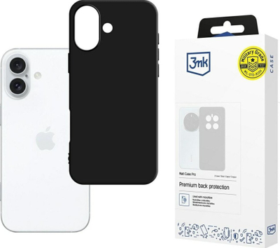 Футрола за телефон 3MK Matt Case Pro за iPhone 16, TPU, 1.8mm, мат црна