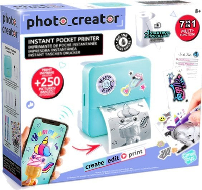 Printer xhepi Canal Toys Photo Creator, portativ, me aplikacion AI, blu