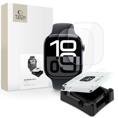 Mbrojtës ekrani hidrogel Tech-Protect Supreme, 2 copë, për Apple Watch 10 46mm, transparent