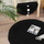 Tapet rrumbullak Strado Round Rabbit, 200x200 cm, antirrëshqitës, i zi