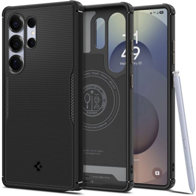 Maskë telefoni Spigen Core Armor MagSafe për Galaxy S25 Ultra, mbron nga goditjet, matte, e zezë