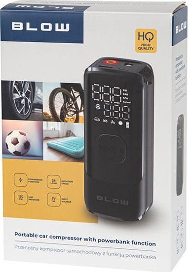 Pompe elektrike portative Blow 44-303 AP01, 150 PSI, 4000 mAh, e zezë