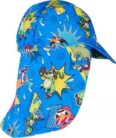 Kapelë plazhi për bebe Speedo Learn to Swim, UPF 40+, blu me print