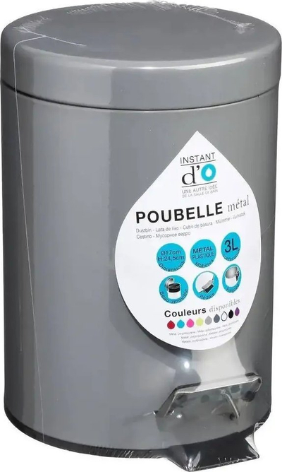Kosh me pedale 5Five 3L, plastikë, gri