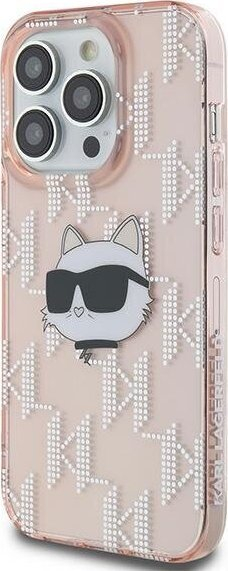 Маска за телефон Karl Lagerfeld KLHCP14LHKLPCHP, за iPhone 14 Pro 6.1", тврда маска, розова