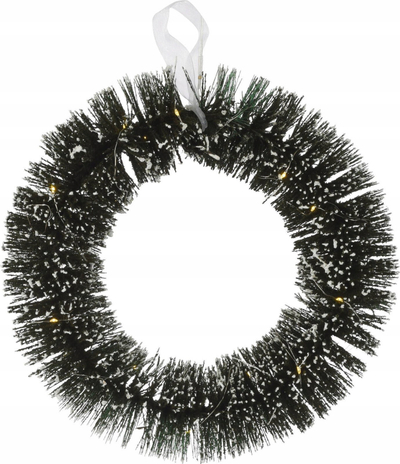 Kurorë zbukuruese Christmas Wreath, LED, 30 cm, jeshile me efekt bore