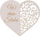 Mbishkrim druri dekorativ Cresco On Your Wedding Day, set me 5 copë, 8 x 7.1 cm, i bardhë