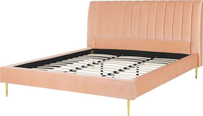 Shtrat Beliani Marville Velvet, 180 x 200 cm, super king, pjeshkë rozë