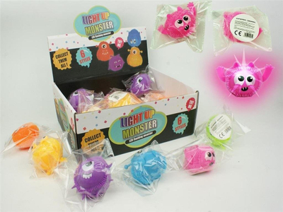 Top lodër antistres Sily Monster, me drita LED, si përbindësh i vogël, shumëngjyrësh