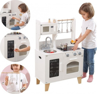 Kuzhinë prej druri Viga Toys PolarB, me dritë dhe tinguj, me aksesorë