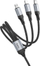 Kabllo karikimi Hoco X102 3in1, USB A në Lightning Micro USB USB C, 1m, 2.4A, e zezë