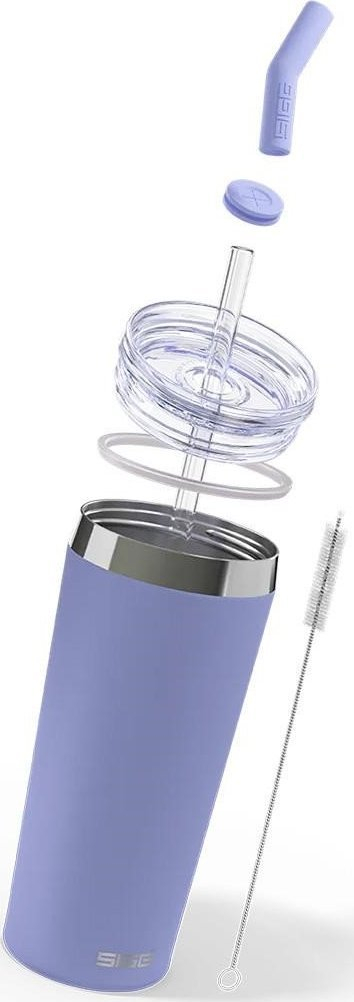 Gotë termike udhëtimi Sigg Helia, çelik inox, me pipëz qelqi, shumëngjyrëshe