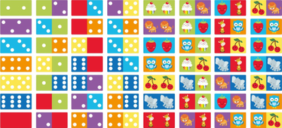 Loja domino me dy anë X, 28 pllaka kartoni, për kalamaj 3+