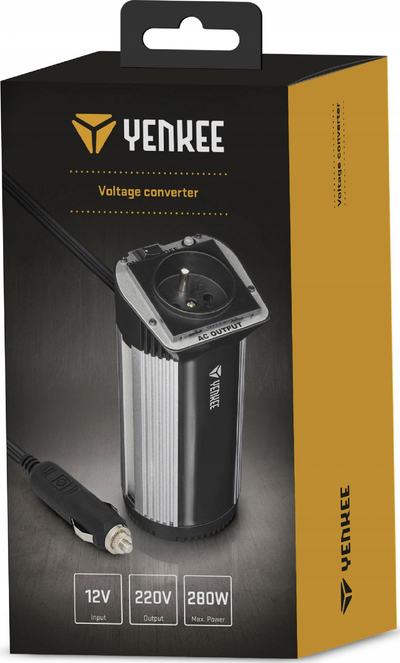 Konvertues voltazhi YENKEE YAC 2028, 12V në 240V, 280W, i zi