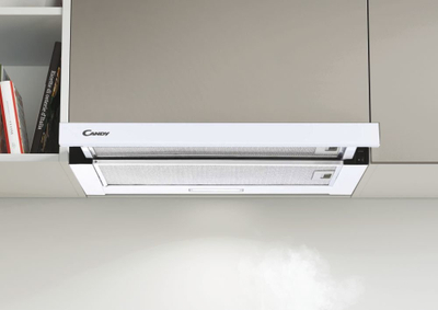 Kapak aspirimi Candy CBT625/2W/1, i integrum, me LED, i bardhë