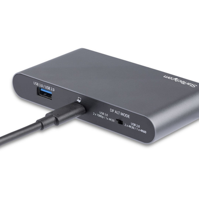 Stacion lidhës StarTech, USB-C, 4K Dual DisplayPort, 100W, e hirtë