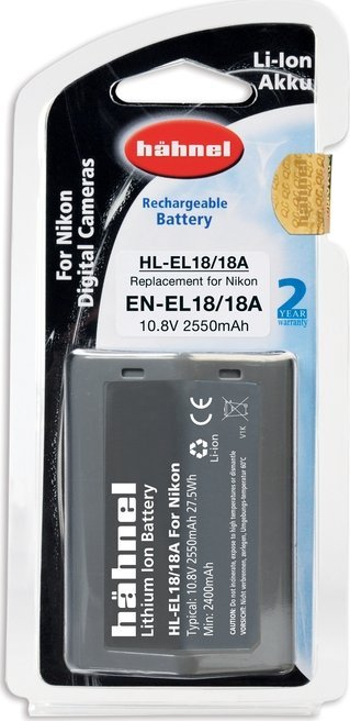 Bateri për aparat fotografik Hahnel HL-EL18/18A, 2550mAh, 10.8V, gri
