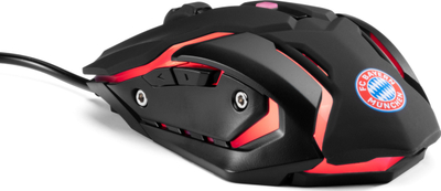 Maush gaming Snakebyte FCB Bayern, 2400 DPI, LED, i zi me të kuqe