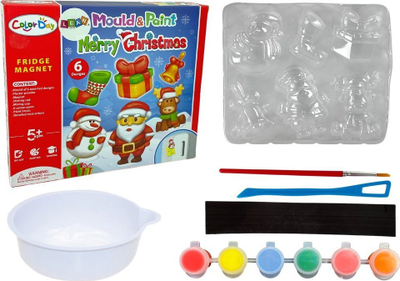 Set kreativ magnetësh Krishtlindjesh Lean Toys, përallçi, 5+
