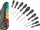 Set kaçavidash Stanley Fatmax FMHT0-62128, 10 copë, profile Phillips Pozi Torx, shumëngjyrësh